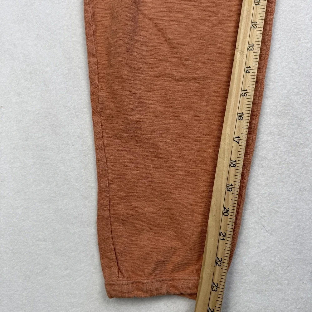 Free People FP Beach Pants Womens XS Orange Paperbag Waist Tapered Lounge Cotton